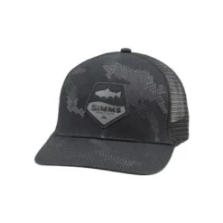 Hats Simms - Trout Patch Trucker Hat - Hex Camo Carbon