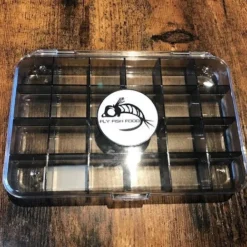 Adamsbuilt Fly Fish Food Logo Fly Box, Ultra Clear 24 Compartment - Large