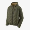 Clothing & Logo Gear Patagonia Diamond Quilted Bomber Hoody - Industrial Green With Classic Tan