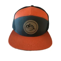 Captuer Hats 7 Panel Trucker Logo Hat - Orange, Gray & Black