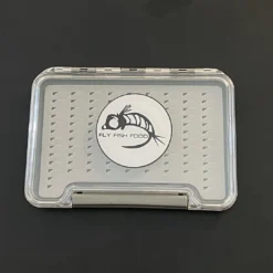 Adamsbuilt FLY FISH FOOD LOGO FLY BOX, CLEAR SINGLE SIDED - SMALL W/ EASY GRIP FOAM