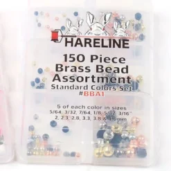 Hareline 150 Piece Brass Bead Assortment Beads