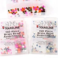 Hareline 150 Piece Brass Bead Assortment Beads