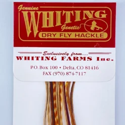 Whiting 100 Pack Dry Fly Hackle - Barred Dark Ginger - 16