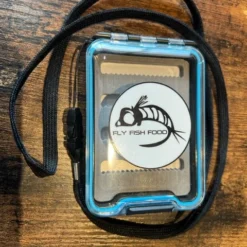 Adamsbuilt Fly Boxes FLY FISH FOOD LOGO FLY BOX, CLEAR SINGLE SIDED - SMALL W/ LANYARD, DRY FLY FOAM