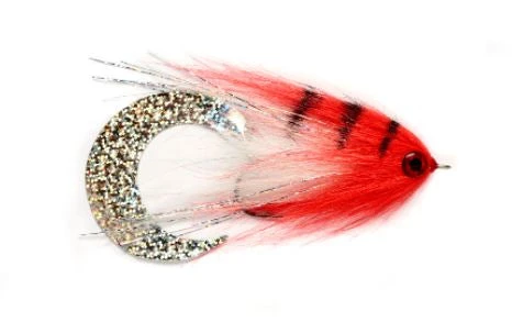 Fulling Mill Paolo's Wiggle Tail - White & Red Shop Flies 3 Fulling Mill Paolo's Wiggle Tail - White & Red Shop Flies
