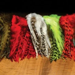 Feathers & Marabou Hareline Strung 4-6" Grizzly Variant Saddle Hackle
