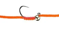 MFC Jig San Juan Worm - Fl. Fire Orange Dirty Flies & Worms