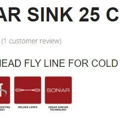 Fly Lines Scientific Anglers Sonar Sink 25 Cold Fly Line