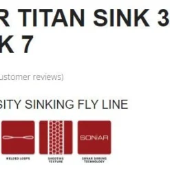 Scientific Anglers Sonar Titan Sink 3/Sink 5/Sink 7 Fly Line 8 Scientific Anglers Sonar Titan Sink 3/Sink 5/Sink 7 Fly Line