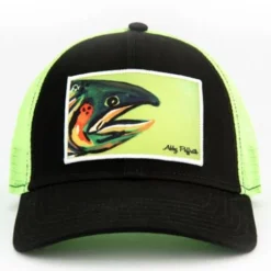Fly Fish Food Green Trout Head Hat